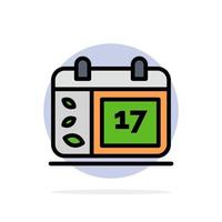 Calendar Day Date Ireland Abstract Circle Background Flat color Icon vector