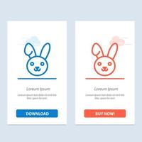 Bunny Easter Rabbit  Blue and Red Download and Buy Now web Widget Card Template vector