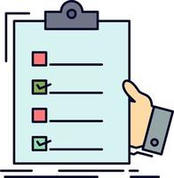 checklist check expertise list clipboard Flat Color Icon Vector