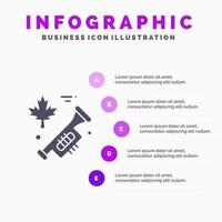 canadá orador laud sólido icono infografía 5 pasos presentación antecedentes vector