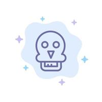 Skull Skull Death Medical Man Blue Icon on Abstract Cloud Background vector