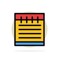 Notebook Study Education School Abstract Circle Background Flat color Icon vector