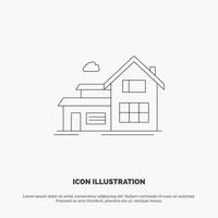 Home House Building Apartment Line Icon Vector