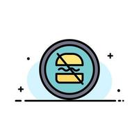Ban Banned Diet Dieting Fast  Business Flat Line Filled Icon Vector Banner Template