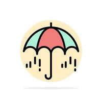 Umbrella Rain Weather Spring Abstract Circle Background Flat color Icon vector