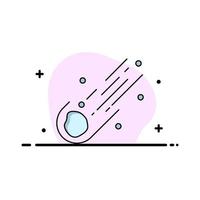 Asteroid astronomy meteor space comet Flat Color Icon Vector