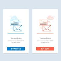 Mailing Conversation Emails List Mail  Blue and Red Download and Buy Now web Widget Card Template vector