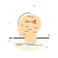 brain hack hacking key mind Flat Color Icon Vector