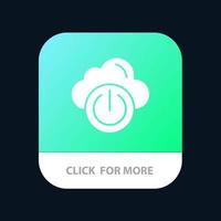 Cloud Power Network Off Mobile App Icon Design vector