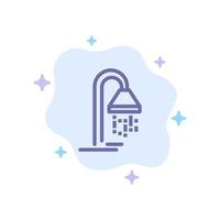 baño servicio de hotel ducha icono azul sobre fondo de nube abstracta vector
