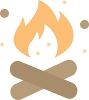 Camp Camping Fire Hot Nature  Flat Color Icon Vector icon banner Template