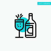 Glass Bottle Easter Drink turquoise highlight circle point Vector icon