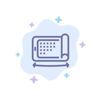 Mobile Display Technology Flexible Blue Icon on Abstract Cloud Background vector
