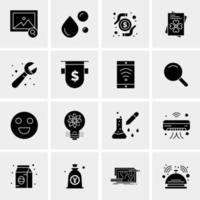 16 iconos de negocios universales vector ilustración de icono creativo para usar en proyectos relacionados con la web y dispositivos móviles