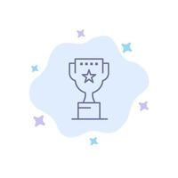 Award Top Position Reward Blue Icon on Abstract Cloud Background vector