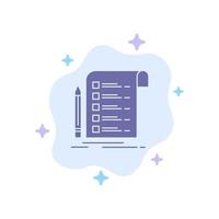 File Report Invoice Card Checklist Blue Icon on Abstract Cloud Background vector