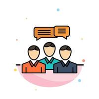 reunión de diálogo de consultoría empresarial de chat plantilla de icono de color plano abstracto en línea vector