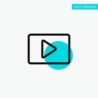 YouTube Paly Video Player turquoise highlight circle point Vector icon