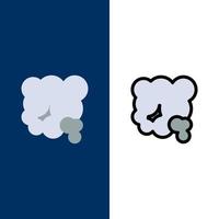 Air Dust Environment Pm2 Pollution  Icons Flat and Line Filled Icon Set Vector Blue Background