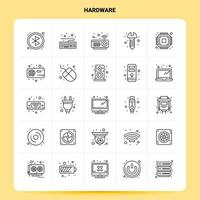 OutLine 25 Hardware Icon set Vector Line Style Design Black Icons Set Linear pictogram pack Web and Mobile Business ideas design Vector Illustration