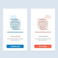 Globe Polygon Space Idea  Blue and Red Download and Buy Now web Widget Card Template vector