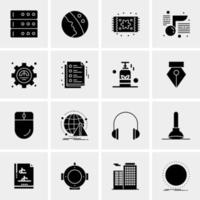 16 iconos de negocios universales vector ilustración de icono creativo para usar en proyectos relacionados con la web y dispositivos móviles