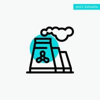 Factory Pollution Production Smoke turquoise highlight circle point Vector icon