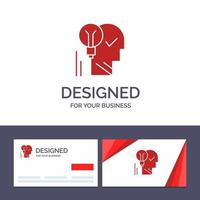 Creative Business Card and Logo template Creative Brain Idea Light bulb Mind Personal Power Success Vector Illustration