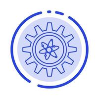 Experiment Gear Setting Lab Blue Dotted Line Line Icon vector