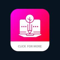 Organic Content Organic Content Digital Mobile App Button Android and IOS Glyph Version vector