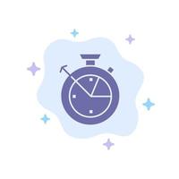 medir el tiempo el icono azul de la ciencia de datos del reloj en el fondo abstracto de la nube vector