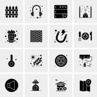 16 iconos de negocios universales vector ilustración de icono creativo para usar en proyectos relacionados con la web y dispositivos móviles