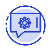 Chat Preferences Chat Setting Chat Support Blue Dotted Line Line Icon vector