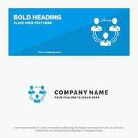 Team Business Communication Hierarchy People Social Structure SOlid Icon Website Banner and Business Logo Template vector