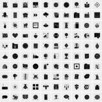 Set of 100 Business Solid Glyph icons vector