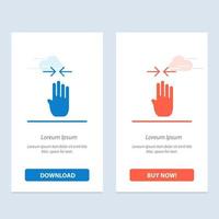 Arrow Four Finger Gesture Pinch  Blue and Red Download and Buy Now web Widget Card Template vector