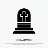 Death Grave Gravestone Rip solid Glyph Icon vector