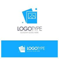 Gallery Image Photo Blue Solid Logo with place for tagline vector