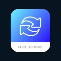 Refresh Reload Rotate Repeat Mobile App Button Android and IOS Line Version vector