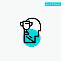 Mind Brian Award Head turquoise highlight circle point Vector icon