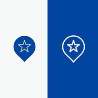 Location Stare Navigation Line and Glyph Solid icon Blue banner Line and Glyph Solid icon Blue banner vector