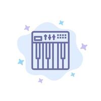 Controller Hardware Keyboard Midi Music Blue Icon on Abstract Cloud Background vector