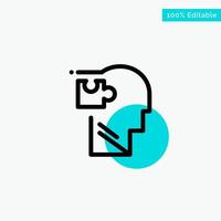 Human Logical Mind Puzzle Solution turquoise highlight circle point Vector icon