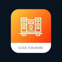 Woofer Loud Speaker Music Mobile App Button Android and IOS Line Version vector