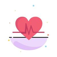 Ecg Heart Heartbeat Pulse Abstract Flat Color Icon Template vector