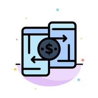 Mobile Money Payment PeerToPeer Phone Abstract Flat Color Icon Template vector