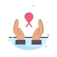 Care Breast Cancer Ribbon Woman Abstract Flat Color Icon Template vector