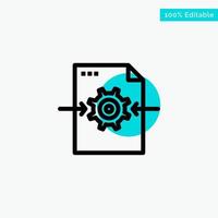 File Gear Setting Arrow turquoise highlight circle point Vector icon