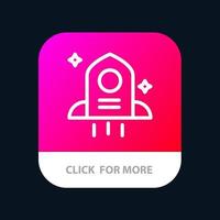 Astronomy Rocket Space Mobile App Button Android and IOS Line Version vector