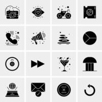 16 iconos de negocios universales vector ilustración de icono creativo para usar en proyectos relacionados con la web y dispositivos móviles